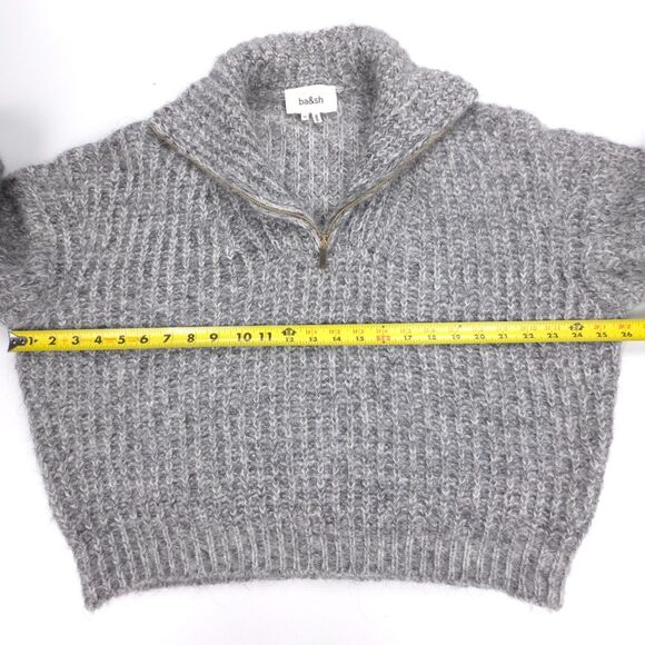 BA&SH Baltan Alpaca Chunky Knit Oversized Polo Sweater French Girl Minimal Boho - Picture 3 of 7